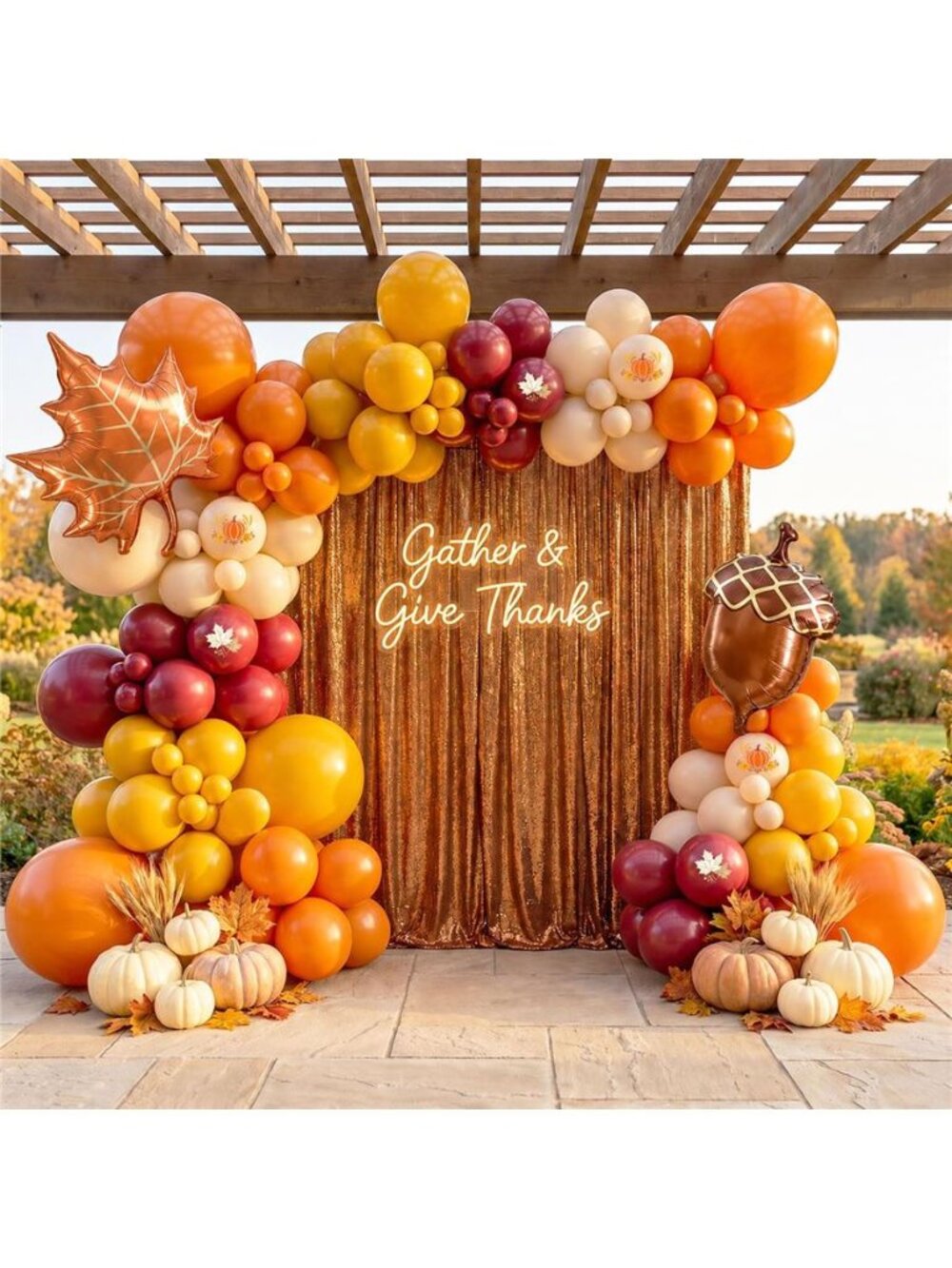 Fall Balloon Arch Kit, Thanksgiving Balloons, Acorn & Maple Leaf